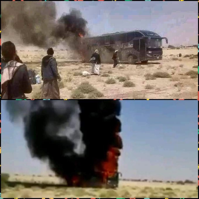 نيران حو- ثية تستهدف حافلة مسافرين في طريق صحراوي بالجوف