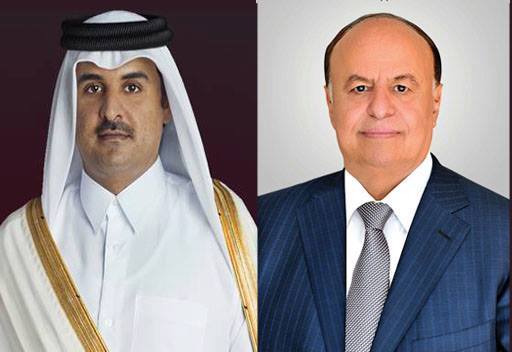 الرئيس هادي يبعث برسالة لأمير قطر