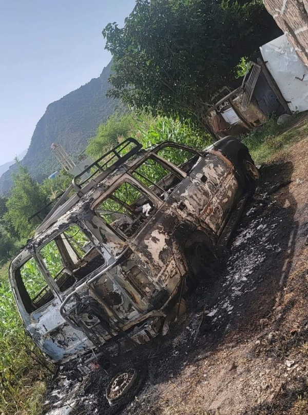 مجهولون يحرقون سيارة مواطن في إب