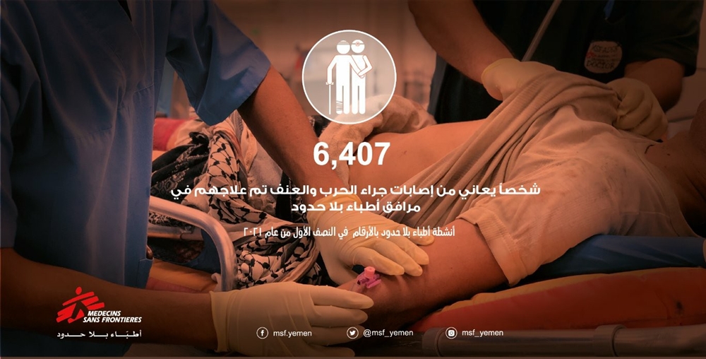 "أطباء بلا حدود" تقول إنها عالجت 6400 جريح حرب في اليمن