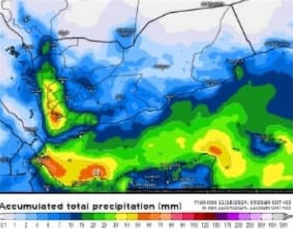 مركز التنبؤات يحذر من امتداد تأثير اضطرابات بحرية للسواحل اليمنية وأمطار جارفة بهذه المحافظات