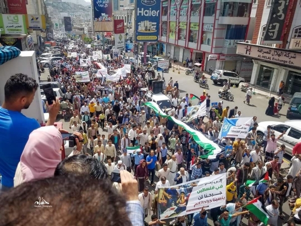دعوات لتظاهرات حاشدة في تعز وأبين تنديداً بجرائم إسرائيل ونُصرة للمسجد الأقصى